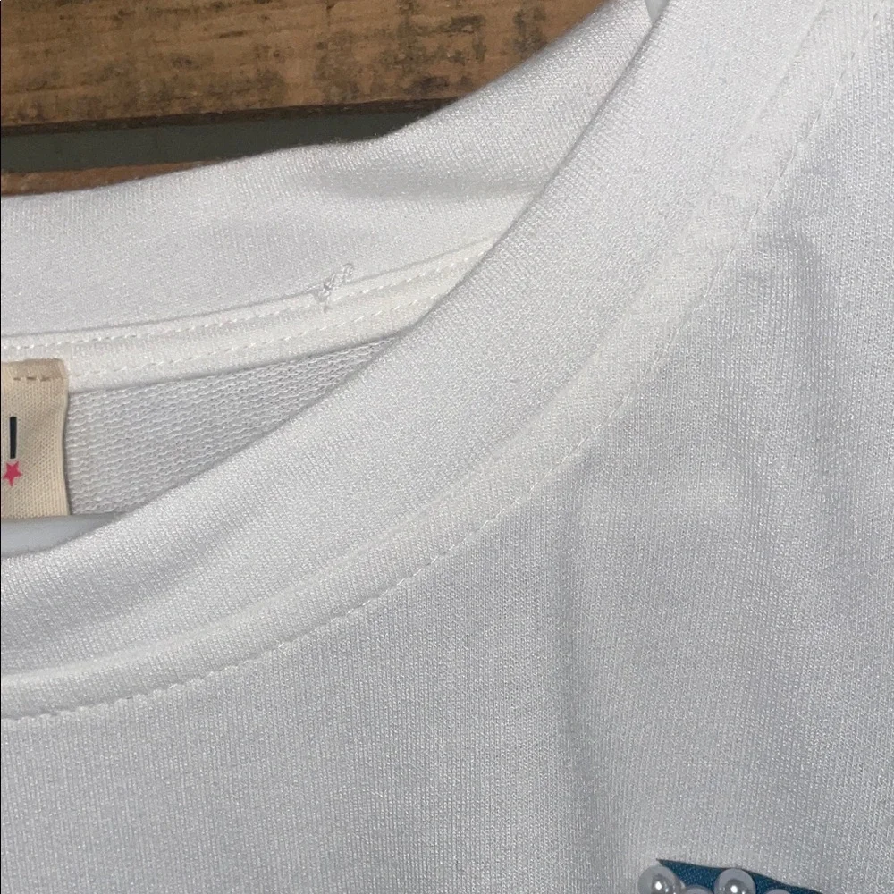 BiBi White Tee with Blue Star Design - Picture 7 of 7
